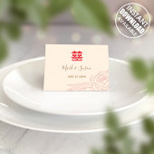 Double Happiness Peony Wedding Place Card Poster