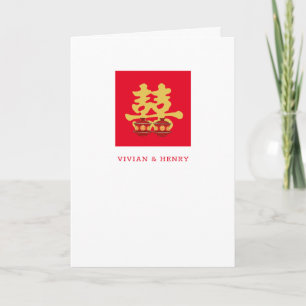 Double Happiness Theeceremonie Chinese Huwelijk Kaart