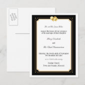 Double Hearts bruiloft uitnodiging Briefkaart (Voorkant / Achterkant)