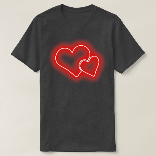 Double Hearts Valentijnsdag Love Romc T-shirt (Design voorkant)