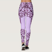 Double Hibiscus Purple on Lt Purple Leggings (Achterkant)