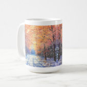 Double image Scène magique de neige 15 oz mug (Devant gauche)