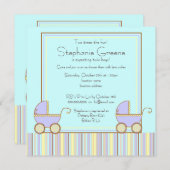 Double invitation de baby shower de garçon de (Devant / Derrière)