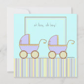 Double invitation de baby shower de garçon de (Dos)