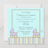 Double invitation de baby shower de garçon de (Devant)