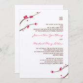 Double invitation de bonheur de fleurs de cerisier (Devant / Derrière)