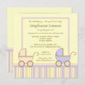 Double invitation de douche de garçon de fille de (Devant / Derrière)