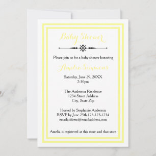 Double Jaune Trim  - Invitation à une Baby Shower