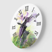 Double Lavender Angle Trumpet Grande horloge ronde (Angle)