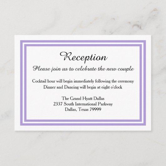 Double Lavender Trim - Réception Invitation (Devant)