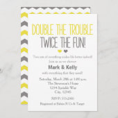 Double le problème TWINS Baby shower Invitation (Devant / Derrière)