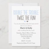 Double le problème TWINS Baby shower Invitation (Devant)