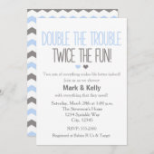 Double le problème TWINS Baby shower Invitation (Devant / Derrière)