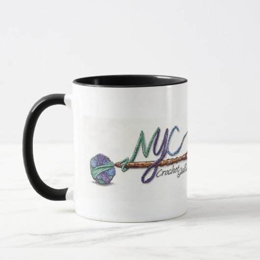 Double logo NYC Crochet Guild Mug (Gauche)