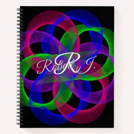 Double Loop Mesh Geometric Spiral Notebook Notitieboek (Voorkant)
