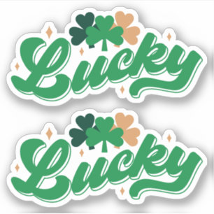 Double Lucky St. Patrick's Day gesneden vinyl Stic Sticker