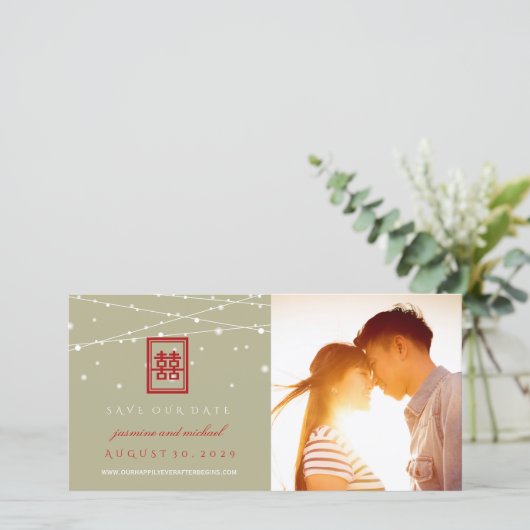 Double Lumières De Bonheur Enregistrer Le Carte ph (Debout devant)