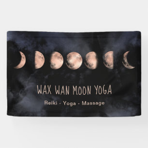 Double-Lunar Wax Wan Volle ROOS GOUDEN Maan Fasen Spandoek