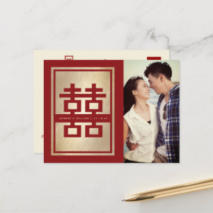 Double Mariage Bonheur Enregistrer La Date Carte P