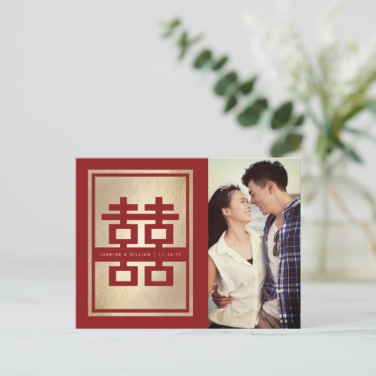 Double Mariage Bonheur Enregistrer La Date Carte P (Debout devant)