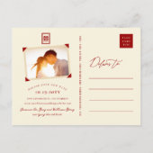 Double Mariage Bonheur Enregistrer La Date Carte P (Dos)