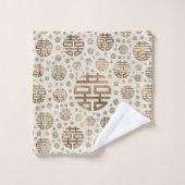 Double motif de symbole de bonheur - or en pastel (Gant de toilette)