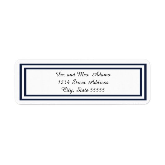 Double Navy Triage - Étiquette d'adresse de retour (Devant)
