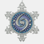 Double ornement argenté de flocon de neige de (Devant)