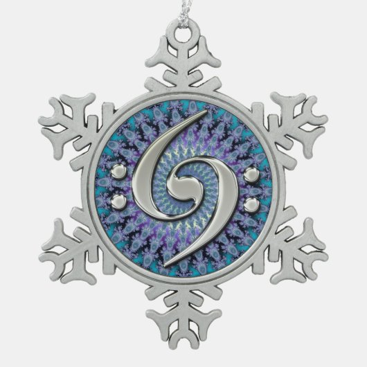 Double ornement argenté de flocon de neige de (Devant)