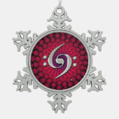 Double ornement d'argent de clef basse de musique (Devant)