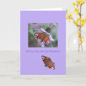 Double Peacock papillons mère carte de jour plage (Fleur jaune)