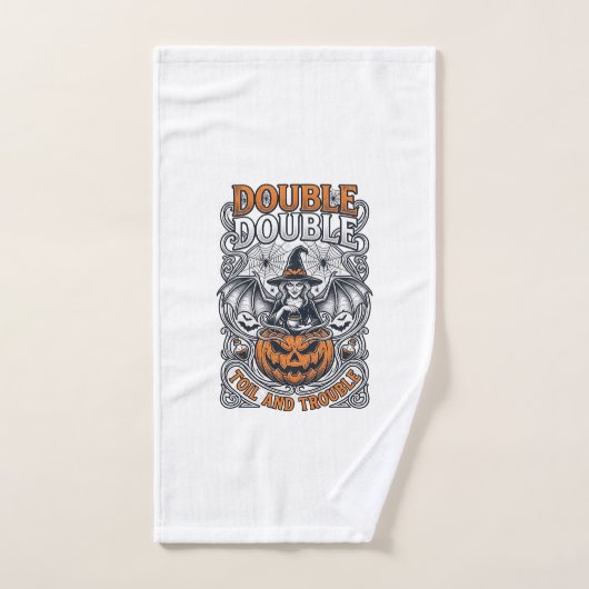 Double peine Malheur Sorcière Citrouille Halloween (Serviette à main)