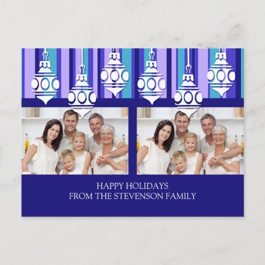 Double Photo Joyeuses Fêtes de Noël Cartes postale (Devant)