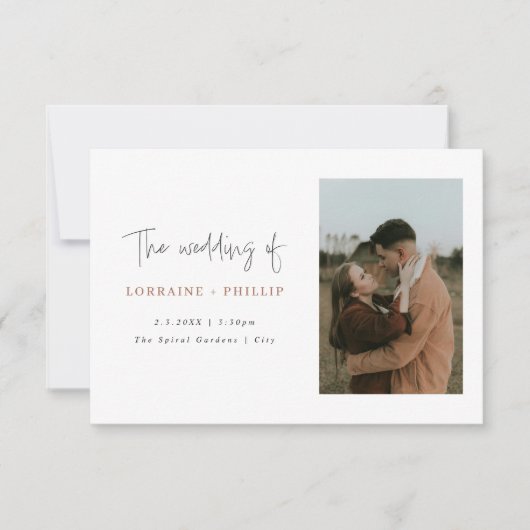 Double photo simple faire-part de mariage (Devant)