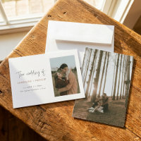 Double photo simple faire-part de mariage