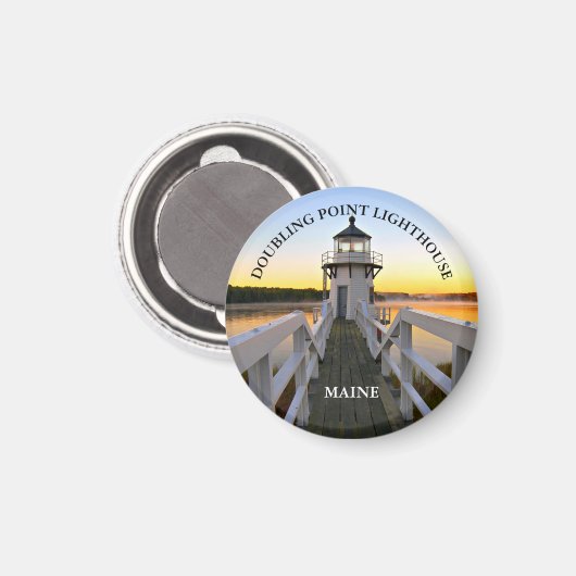 Double Point Lighthouse, Maine Round Magnet (Recto/Verso)