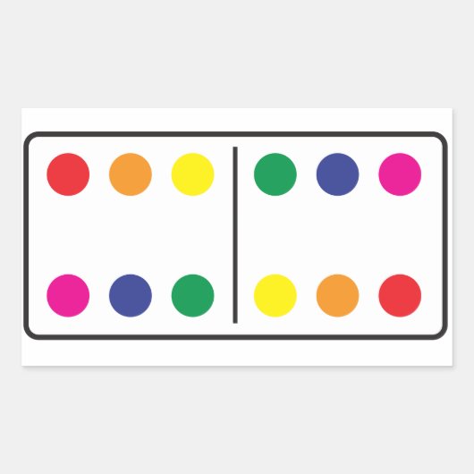 Double Rainbow Domino Sticker (Voorkant)