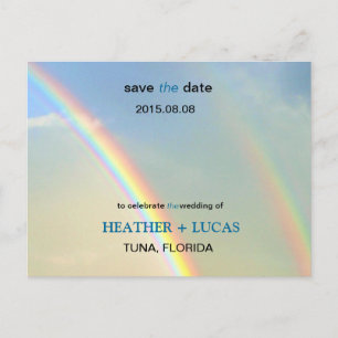 Double Rainbow L Save the Date Briefkaart