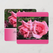Double rose rose chaud fleurs invitations mariage (Devant / Derrière)