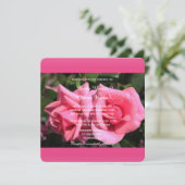 Double rose rose chaud fleurs invitations mariage (Debout devant)