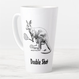 Double Shot Kangaroo Tennis Player Latte Mok