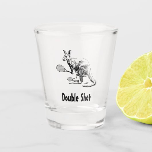 Double Shot Kangaroo Tennis Shot Glas (Voorkant)
