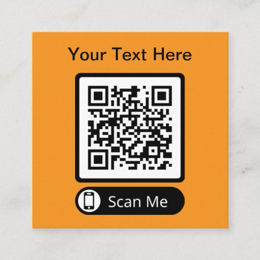 Double Side Scannable QR Code  Vierkante Visitekaartje (Voorkant)
