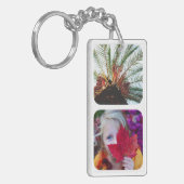 Double Sided 4 Photo Template Rond White Sleutelhanger (Voorkant Links)