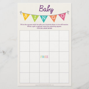 Double Sided Baby shower Games Flyer