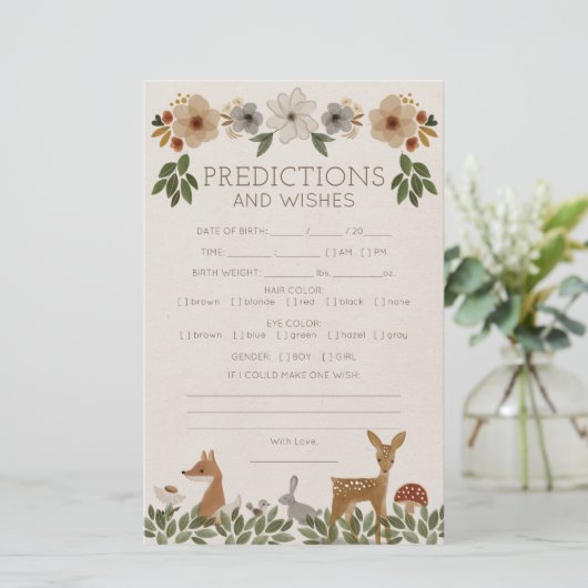 Double Sided Baby shower Games Modern Woodland (Staand voorkant)