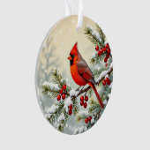 Double Sided Christmas Cardinals Ornament (voorkant)