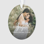 Double sided Engaged couple Photo Custom Ornament (voorkant)