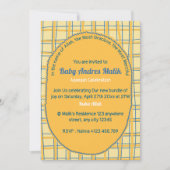 Double-Sided Light Yellow Bright Plaid Hand-Drawn Kaart (Voorkant)