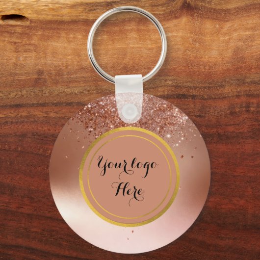 Double sided Logo QR Code floral keychain (Voorkant)